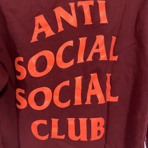 Anti Social Social Club Lost Feelies‎ Maroon Hoodie Size Small - Picture 4 of 7